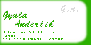 gyula anderlik business card